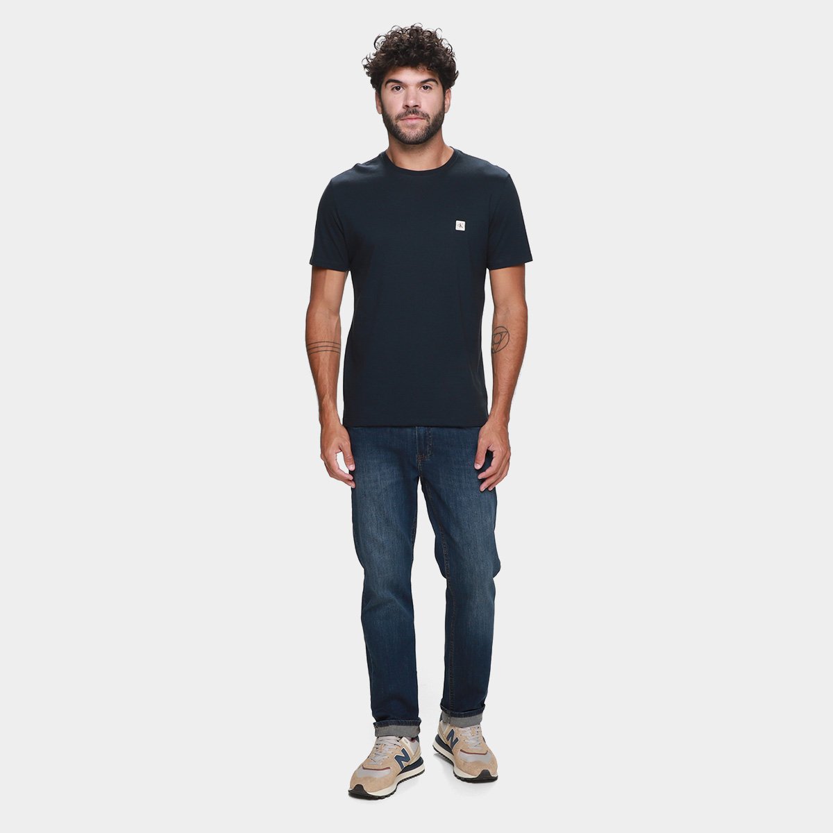 Camiseta Calvin Klein Patch Casual Masculina - Tam: P - 3