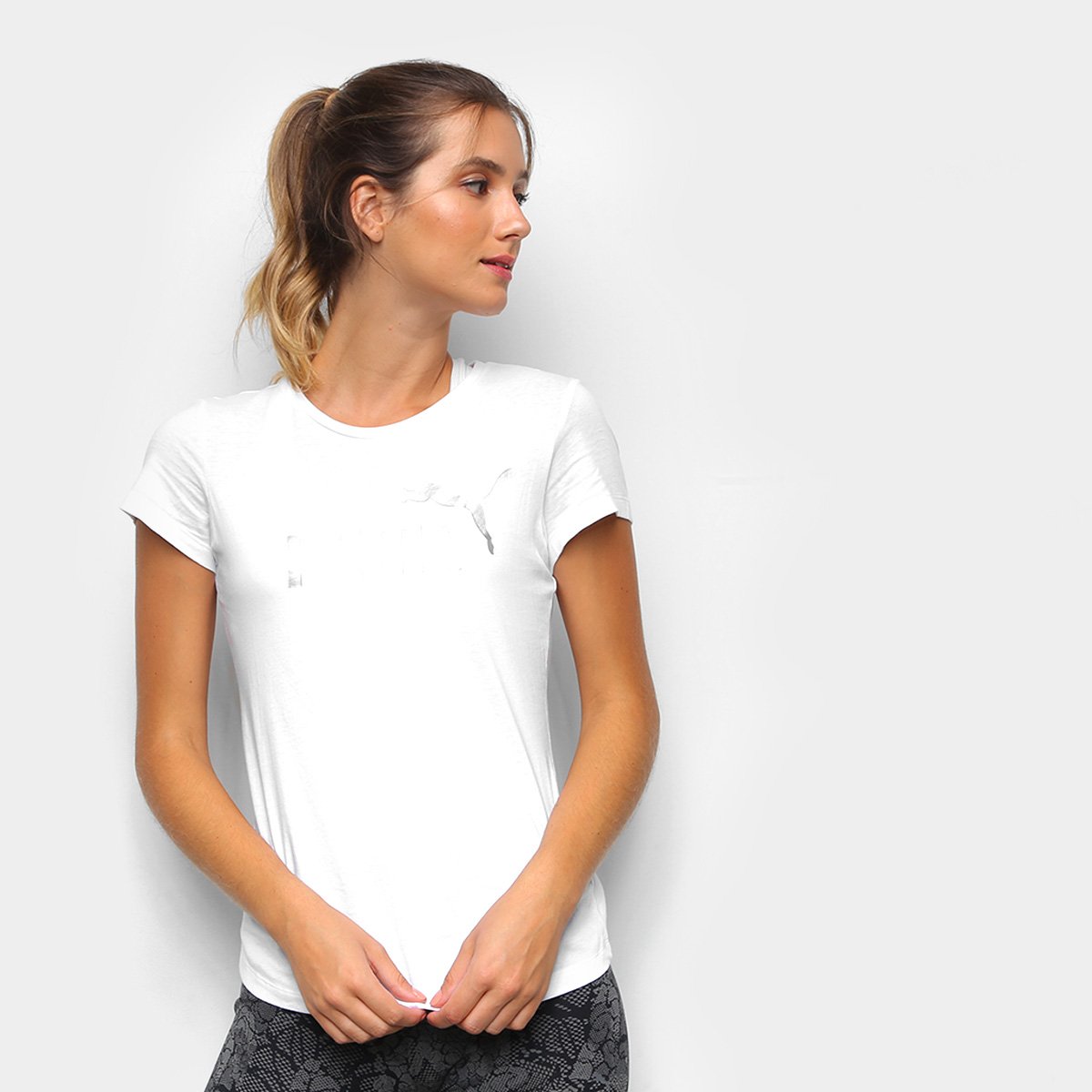 Camiseta Puma Essentials Metalic Feminina