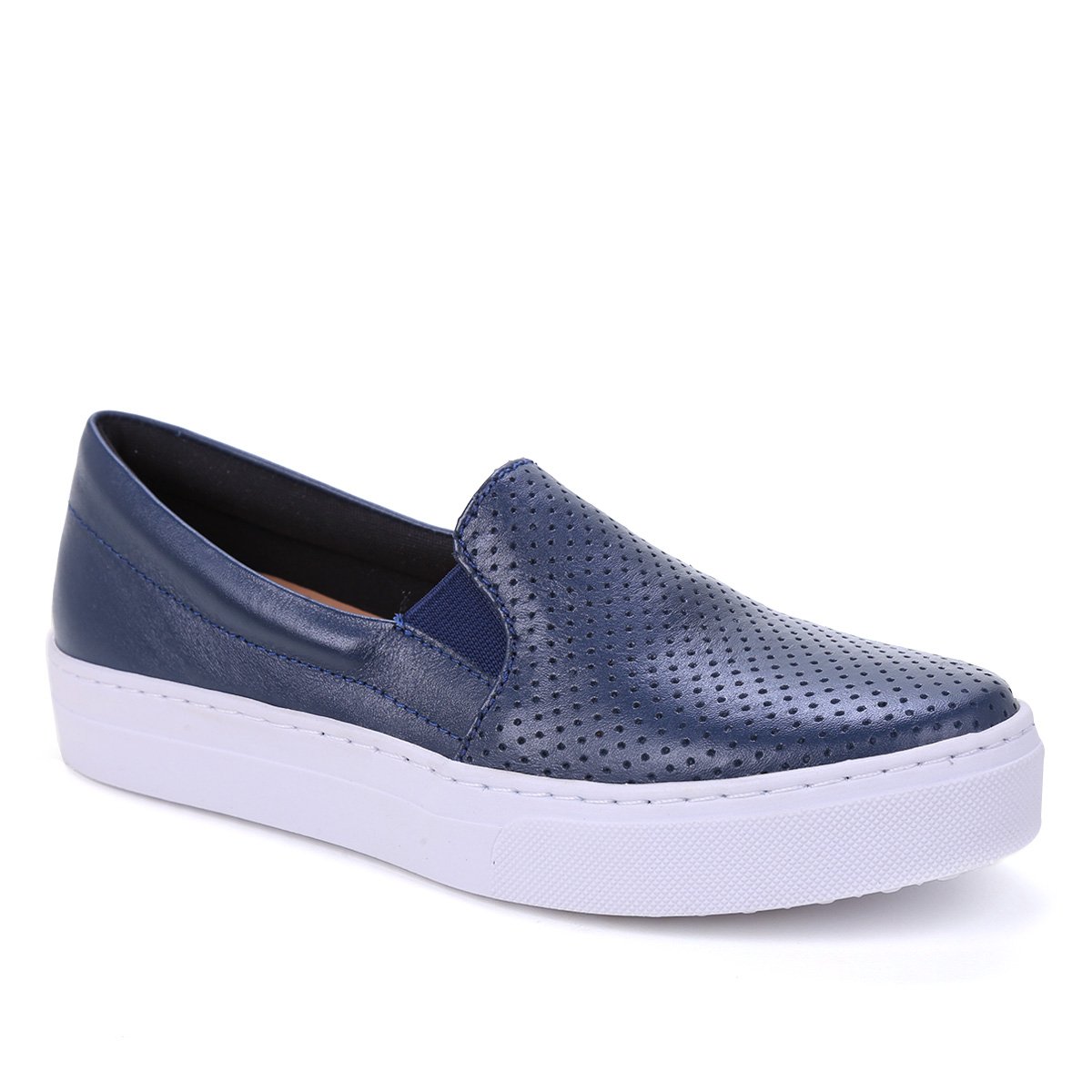 Slip On Couro Shoestock Furadinho Feminino