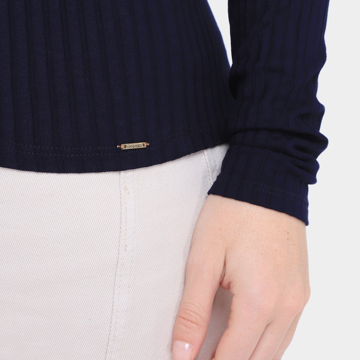 Blusa Lunender Canelada Tracy Manga Longa Feminina - Tam: P - 3