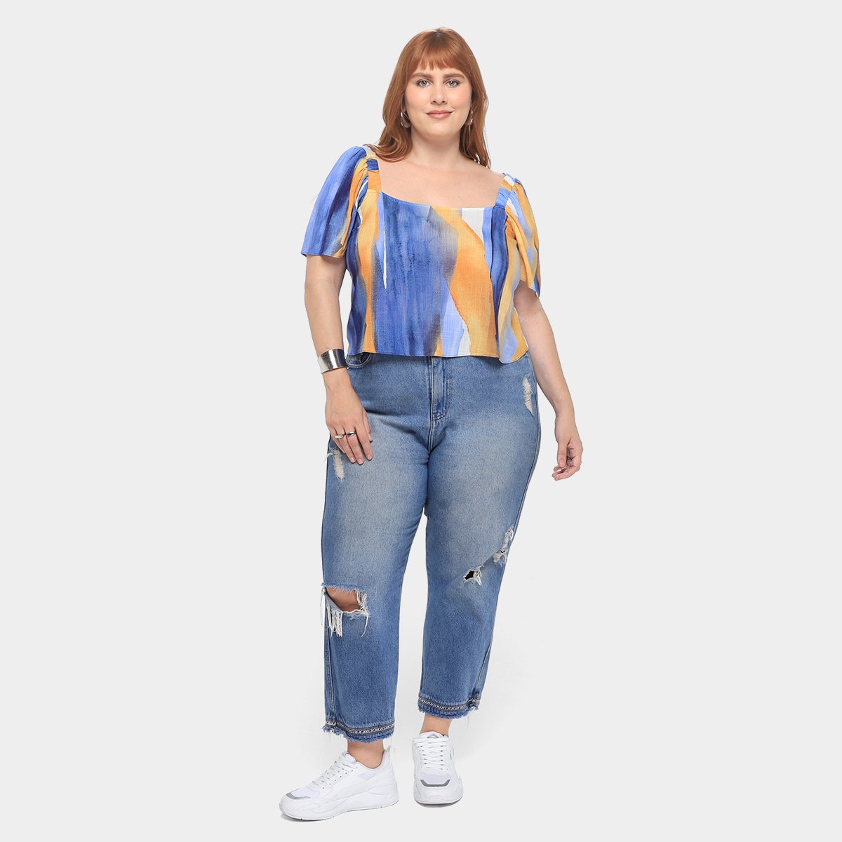 Blusa Plus Size Lunender Rayon New Slub Feminina - Tam: P - 3