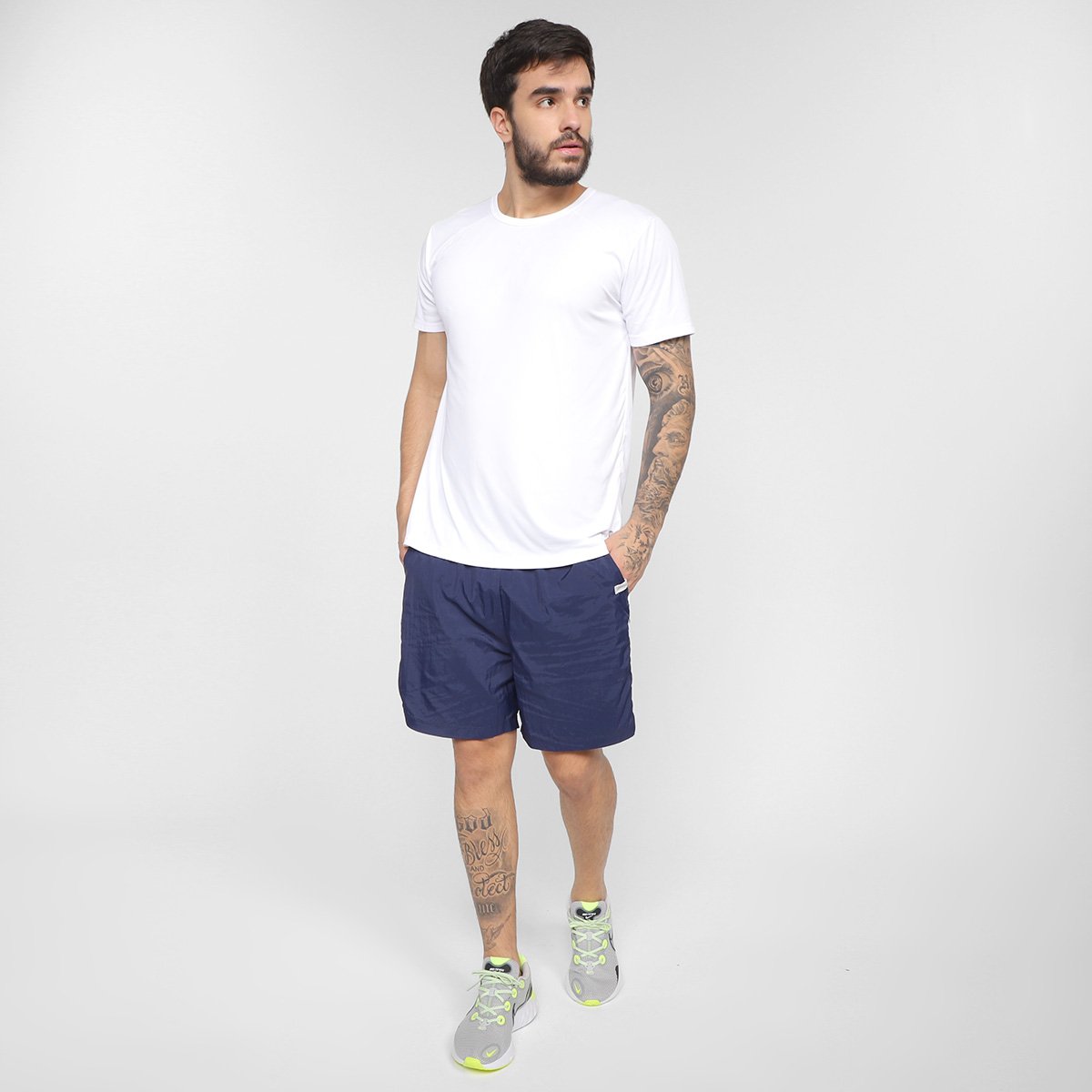 Bermuda Estilo Do Corpo Dupla Cross Masculina - Tam: P - 3