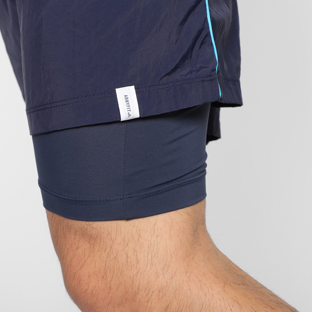 Bermuda Estilo Do Corpo Dupla Sport Masculina - Tam: P - 2