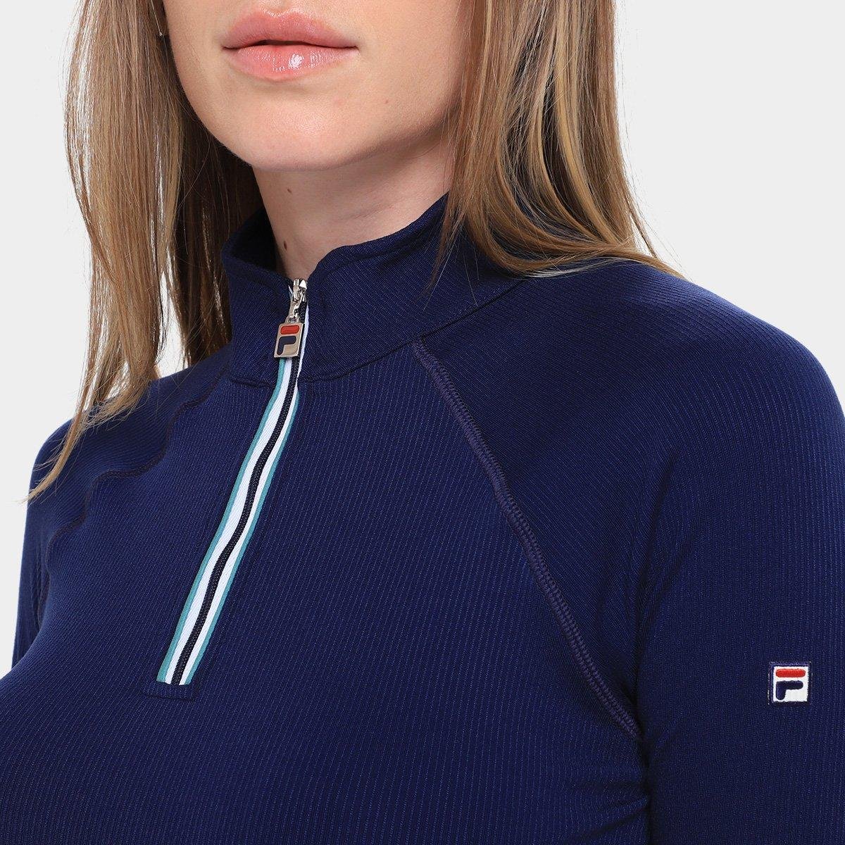 Blusa Fila Cropped Manga Longa Sport Club Feminina - Tam: GG - 2