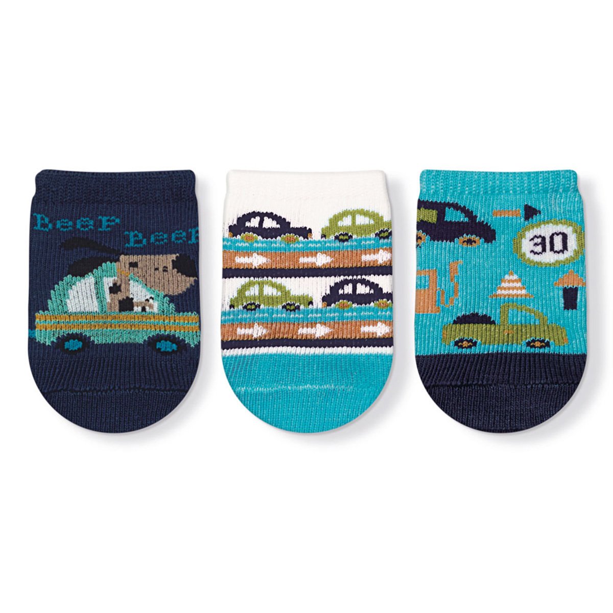 Kit Meia Bebê Cia Da Meia Cano Curto Estampadas Com 3 Pares Masculina