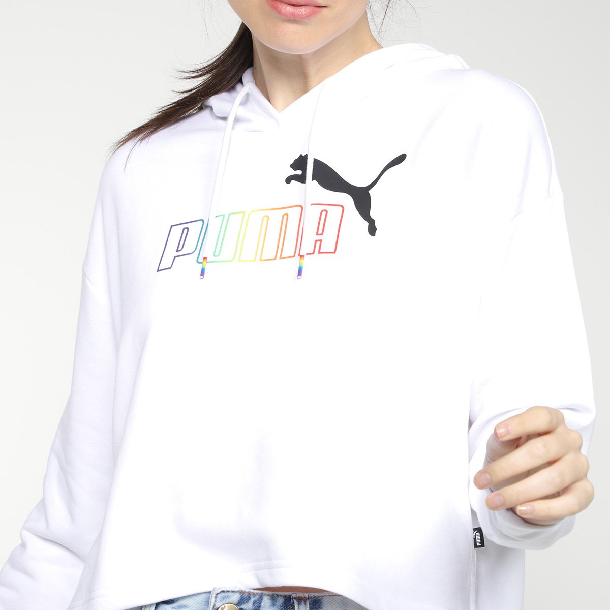 Moletom Cropped Puma Ess+ Rainbow Tr Feminino - Tam: P - 2