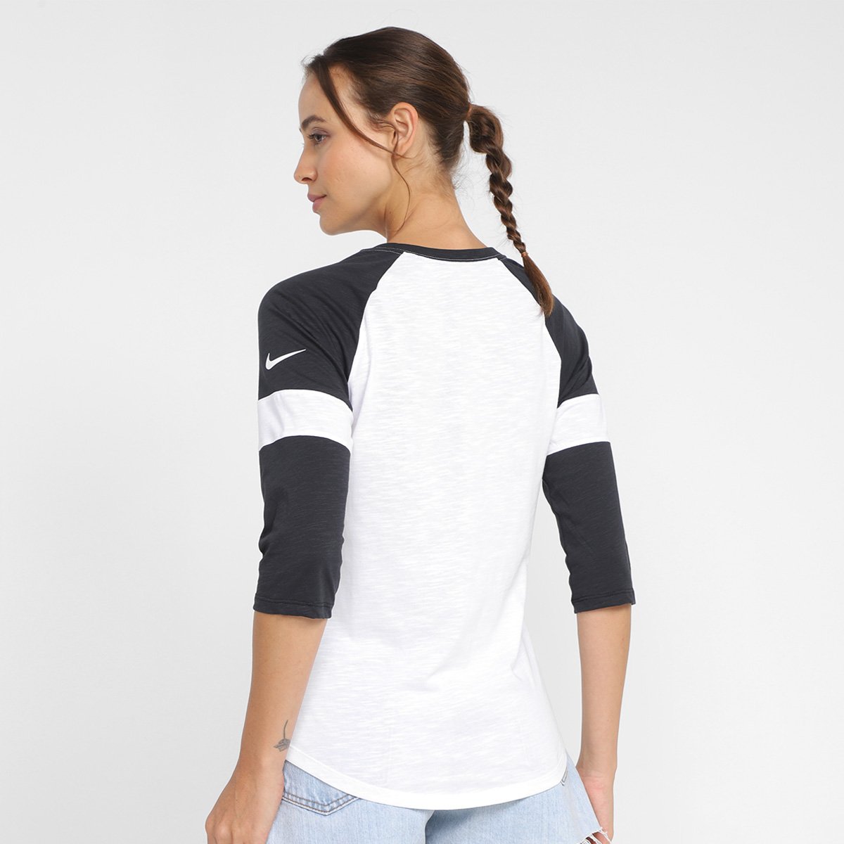 Camiseta Nike NFL New Orleans Saints Slub 3Q Raglan Feminina - Tam: P - 1