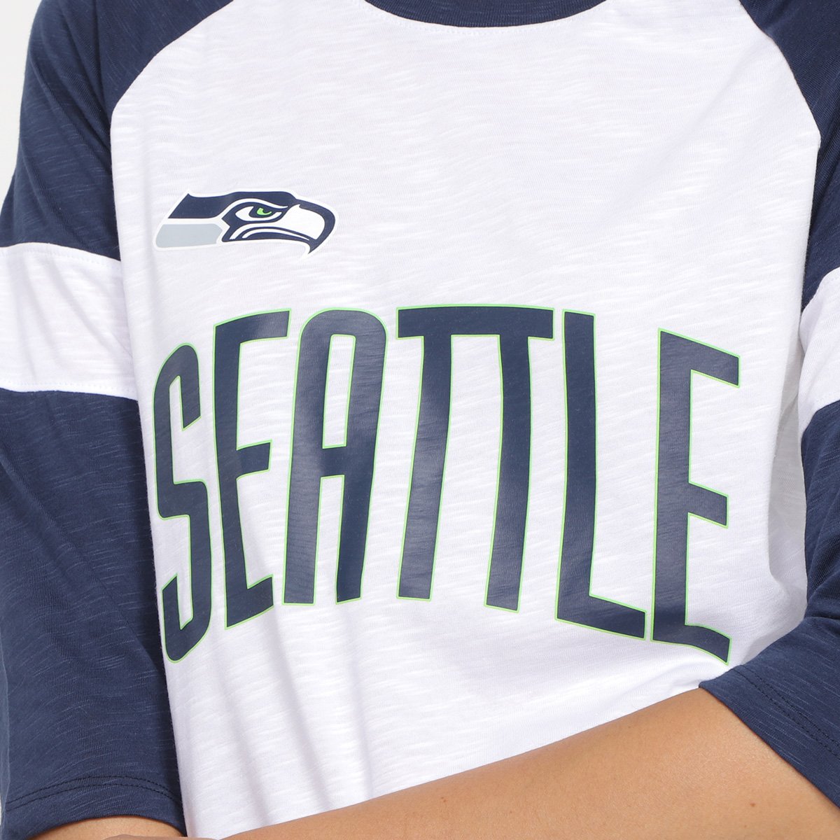 Camiseta Nike NFL Seattle Seahawks Slub 3Q Raglan Feminina - Tam: P - 2