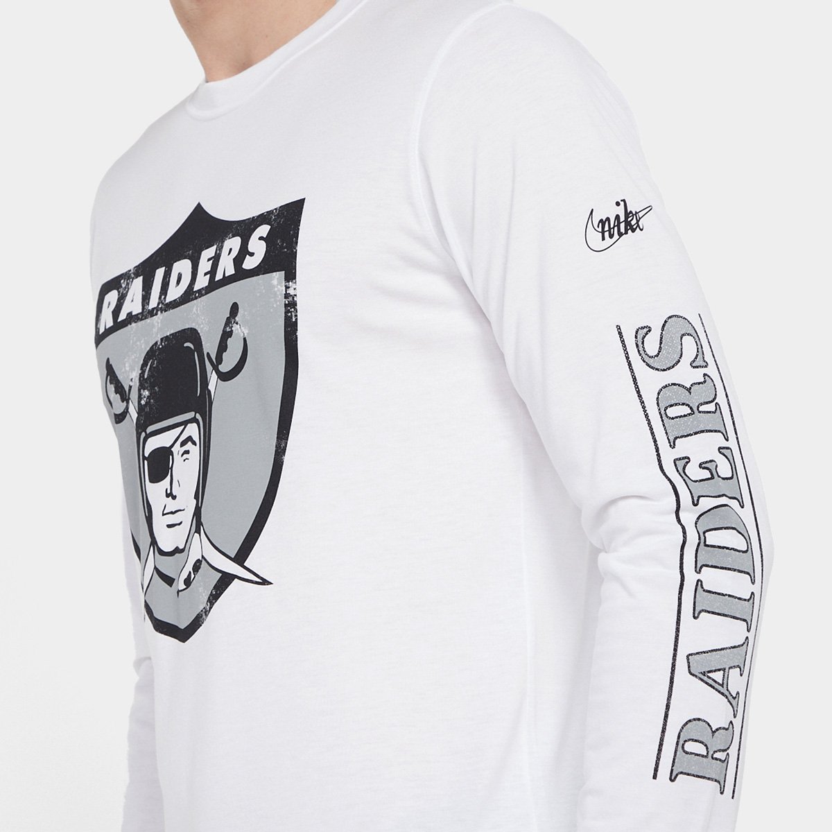 Camiseta Nike NFL Las Vegas Raiders Fashion Manga Longa Masculina - Tam: G - 2