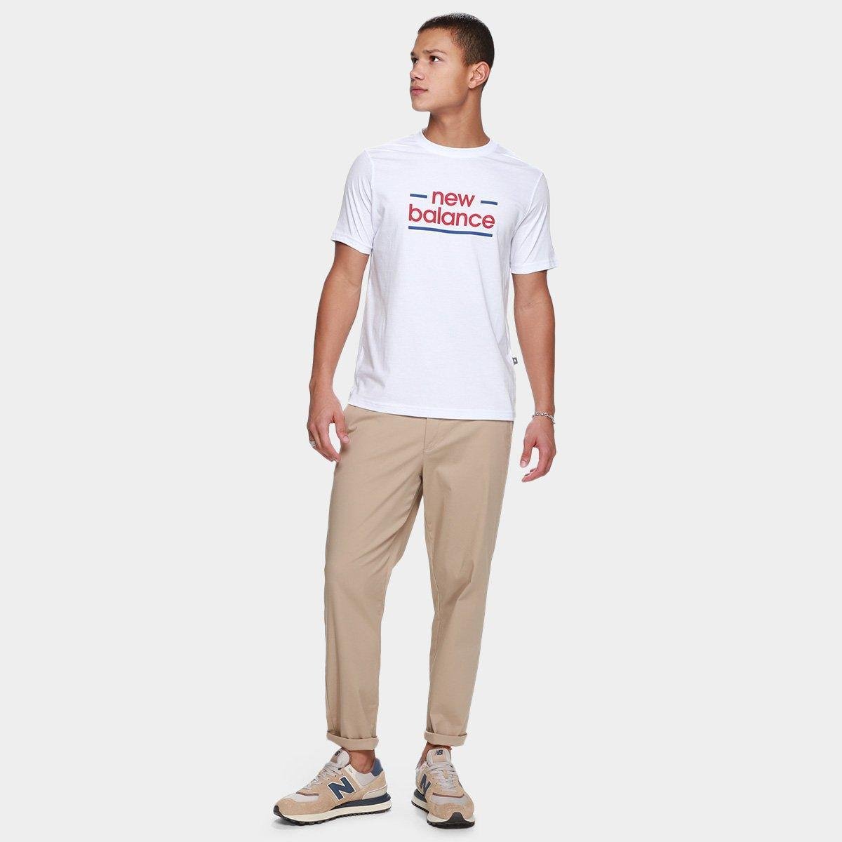 Camiseta New Balance Linear Lines Masculina - Tam: M - 3