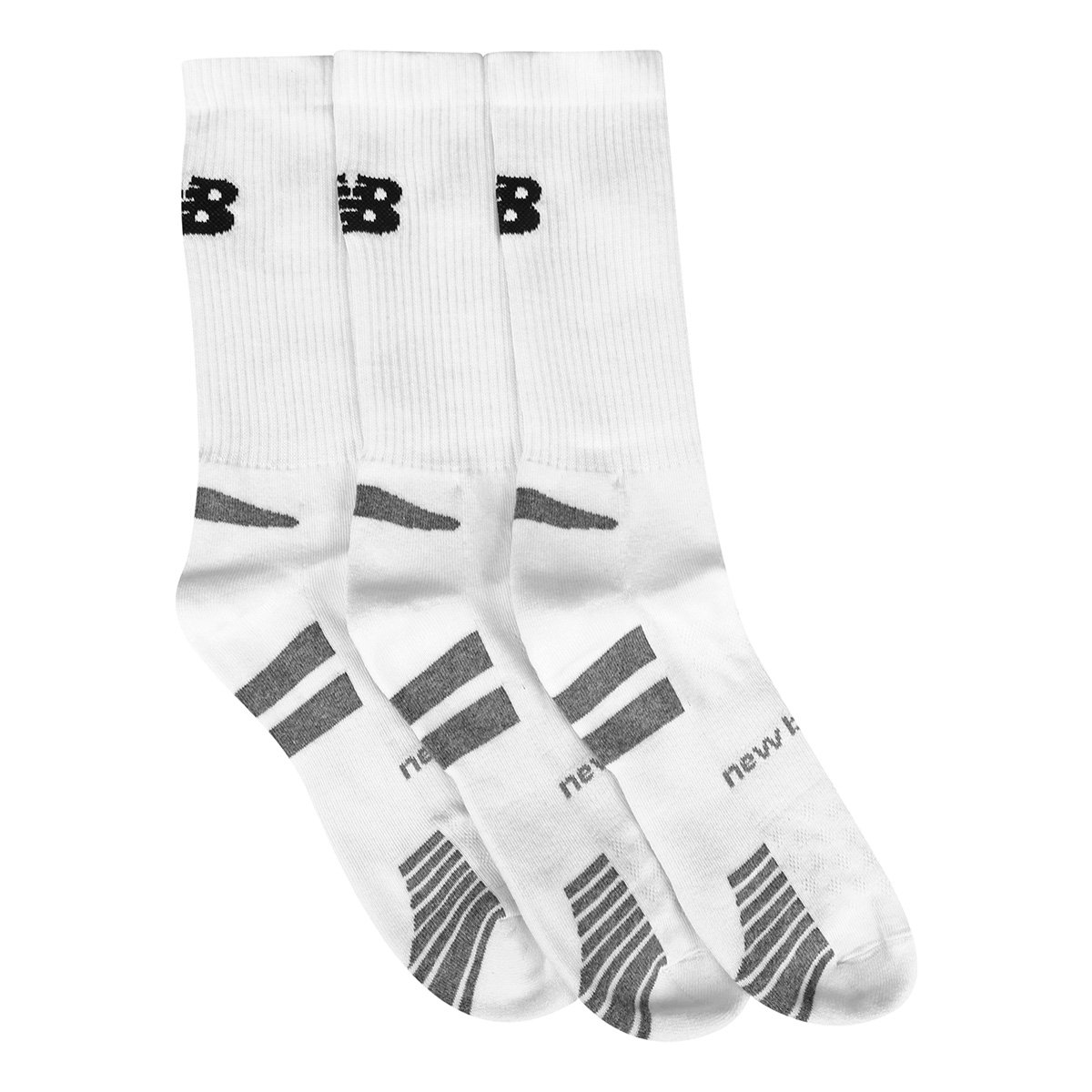 Kit Meia New Balance Cano Alto Com 3 Pares Feminina - Tam: 34/38 - 1
