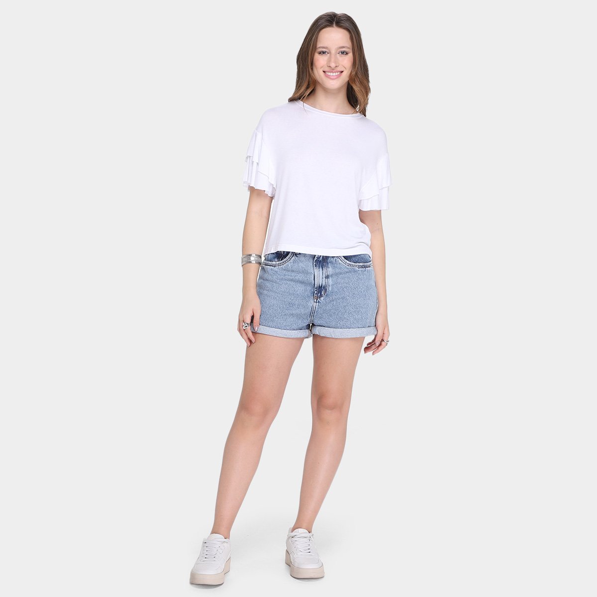 Camiseta All Is Love Babado Wish Manga Curta Feminina - Tam: M - 3