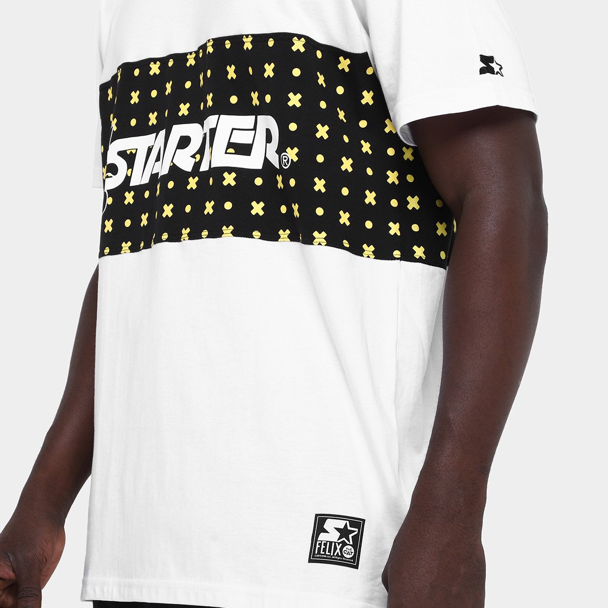 Camiseta Starter Especial Gato Felix Colorblock - Tam: P - 2