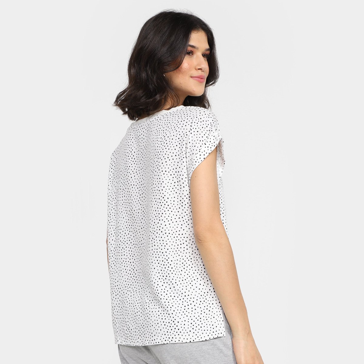Blusa Hering Alongada Mini Estampa Feminina - Tam: G - 1