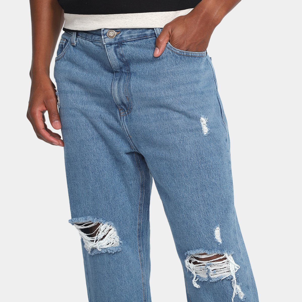 Calça Hering Taper Puídos Masculina - Tam: 44 - 2