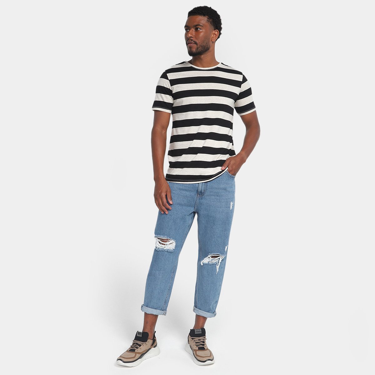 Calça Hering Taper Puídos Masculina - Tam: 44 - 3