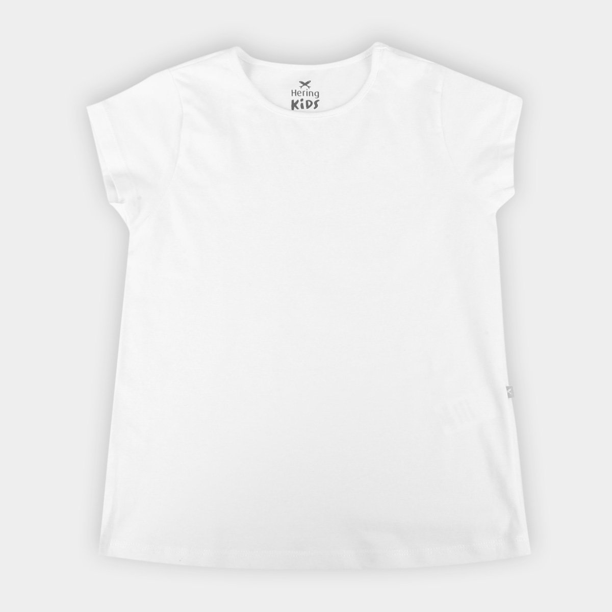 Blusa Infantil Hering Básica Meia Malha Manga Curta Feminina