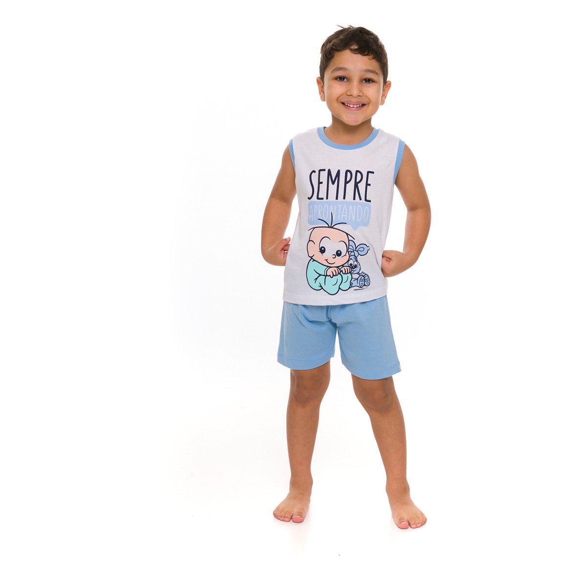 Pijama Infantil Evanilda Turma da Mônica Masculino