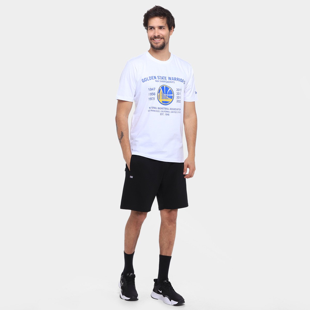 Camiseta Golden State Warriors NBA New Era Building Masculina - Tam: GG - 3