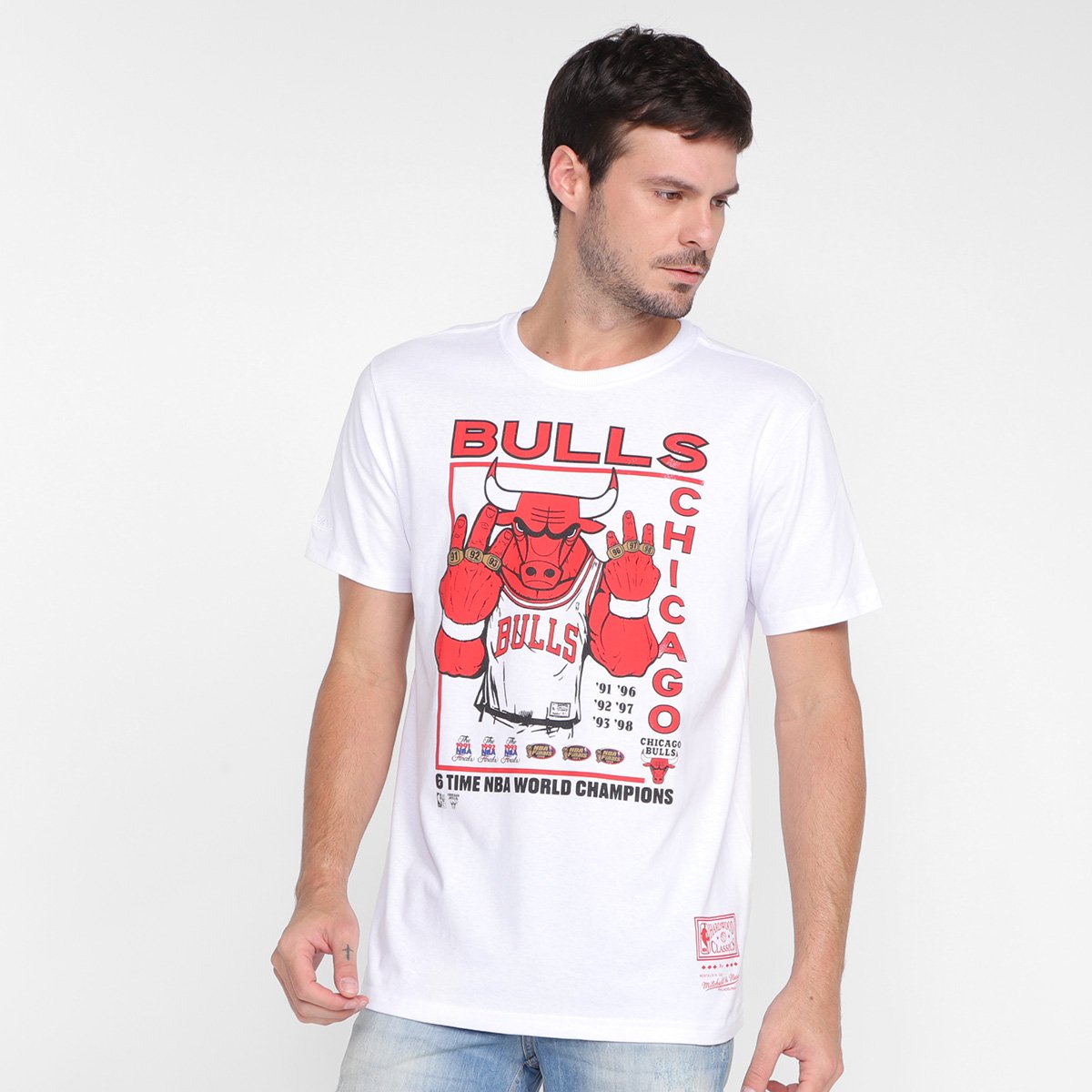 Camiseta NBA Chicago Bulls Mitchell & Ness ChampionsMasculina