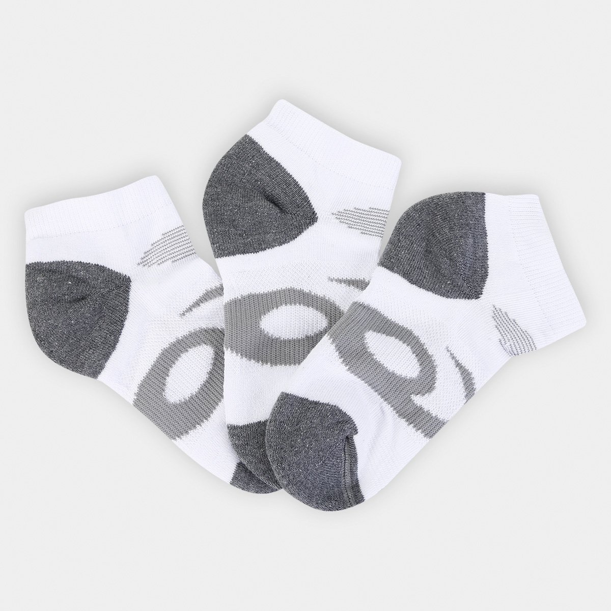 Kit Meia Infantil Asics Cano Curto Youth Quick Lyte Cushion Quarter 3 Pares