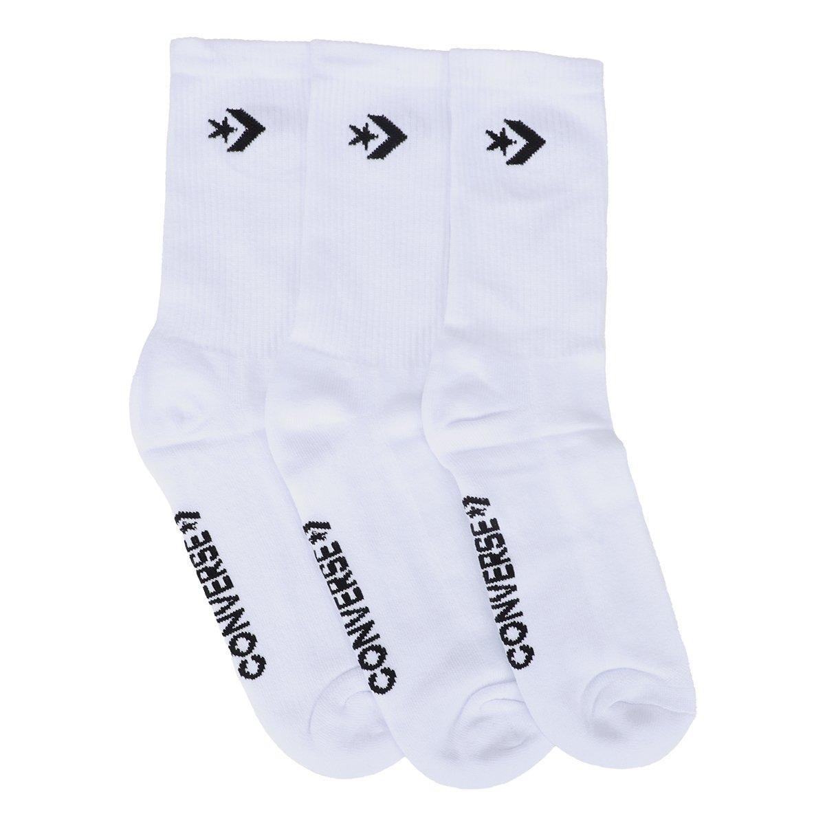 Kit Meia Converse Cano Longo  3 Pares - Tam: 39/43 - 1
