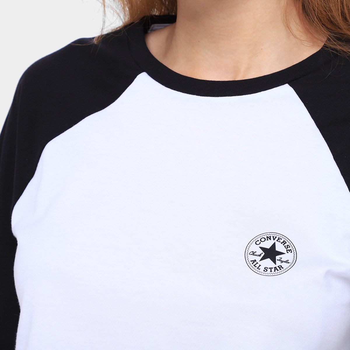 Camiseta Converse Raglan Manga Longa Feminina - Tam: EP - 2