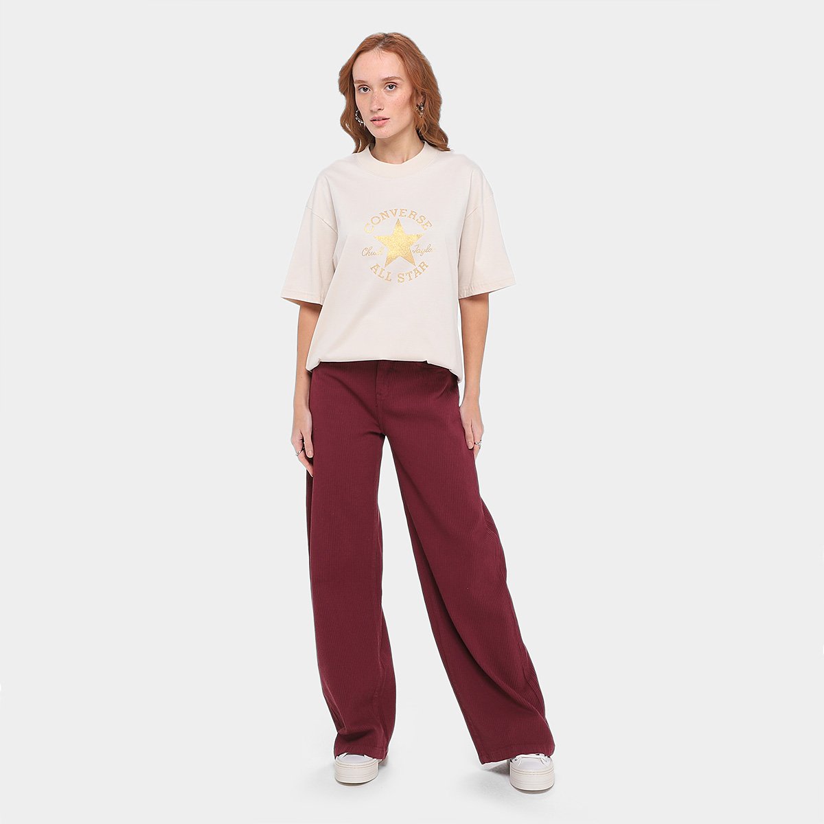 Camiseta Converse Prety Patin Over Feminina - Tam: P - 3