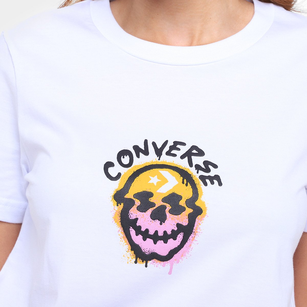 Camiseta Converse Spray Skull Baby Feminina - Tam: P - 2