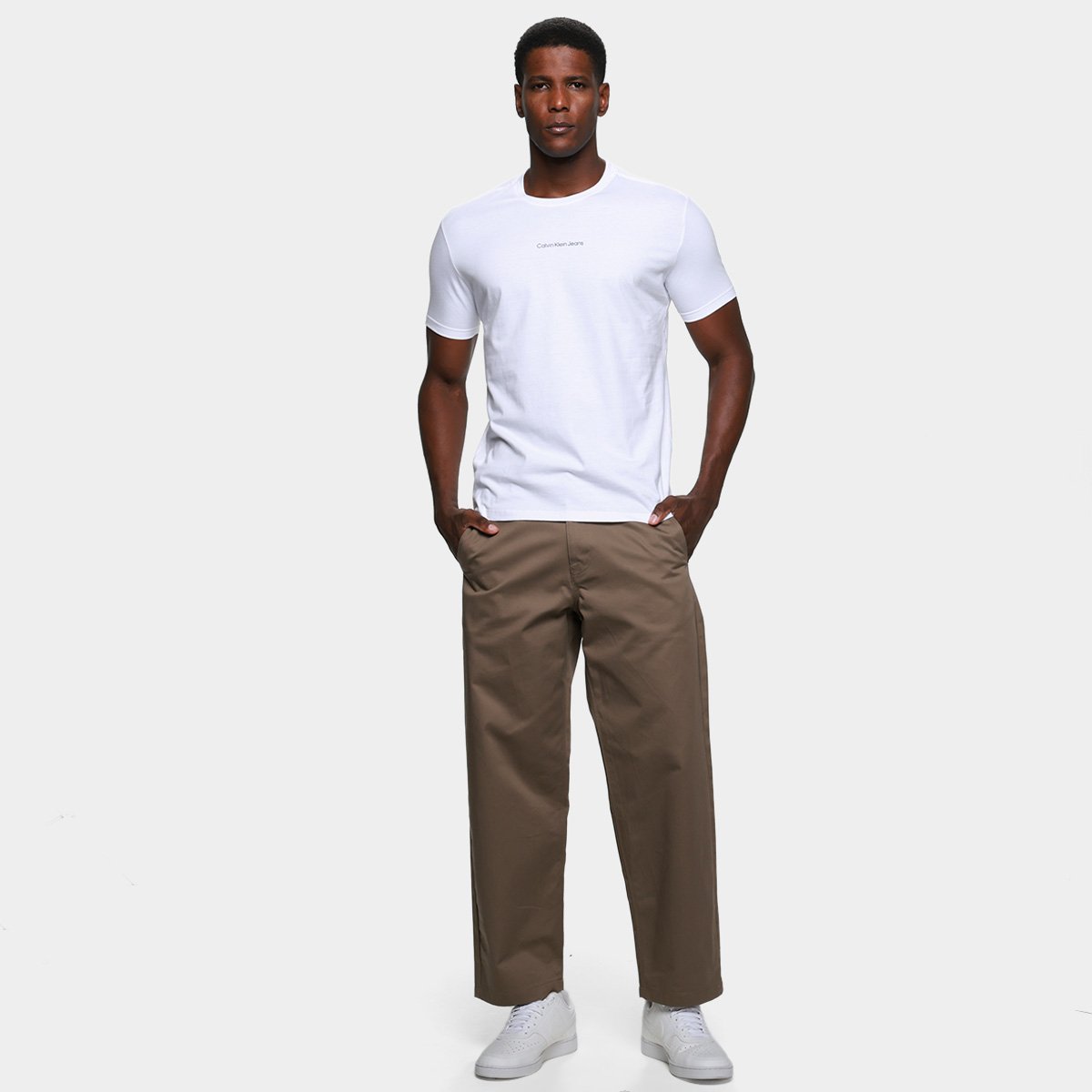 Camiseta Calvin Klein Jeans Logo Masculina - Tam: P - 3