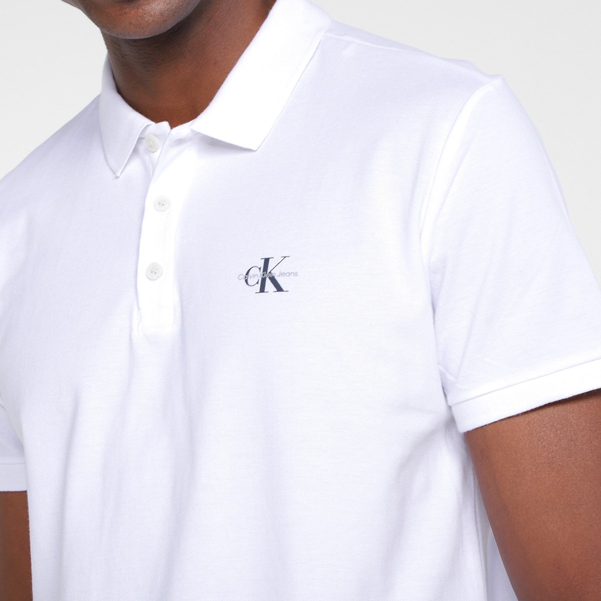 Camisa Polo Calvin Klein Logo Masculina - Tam: GG - 2