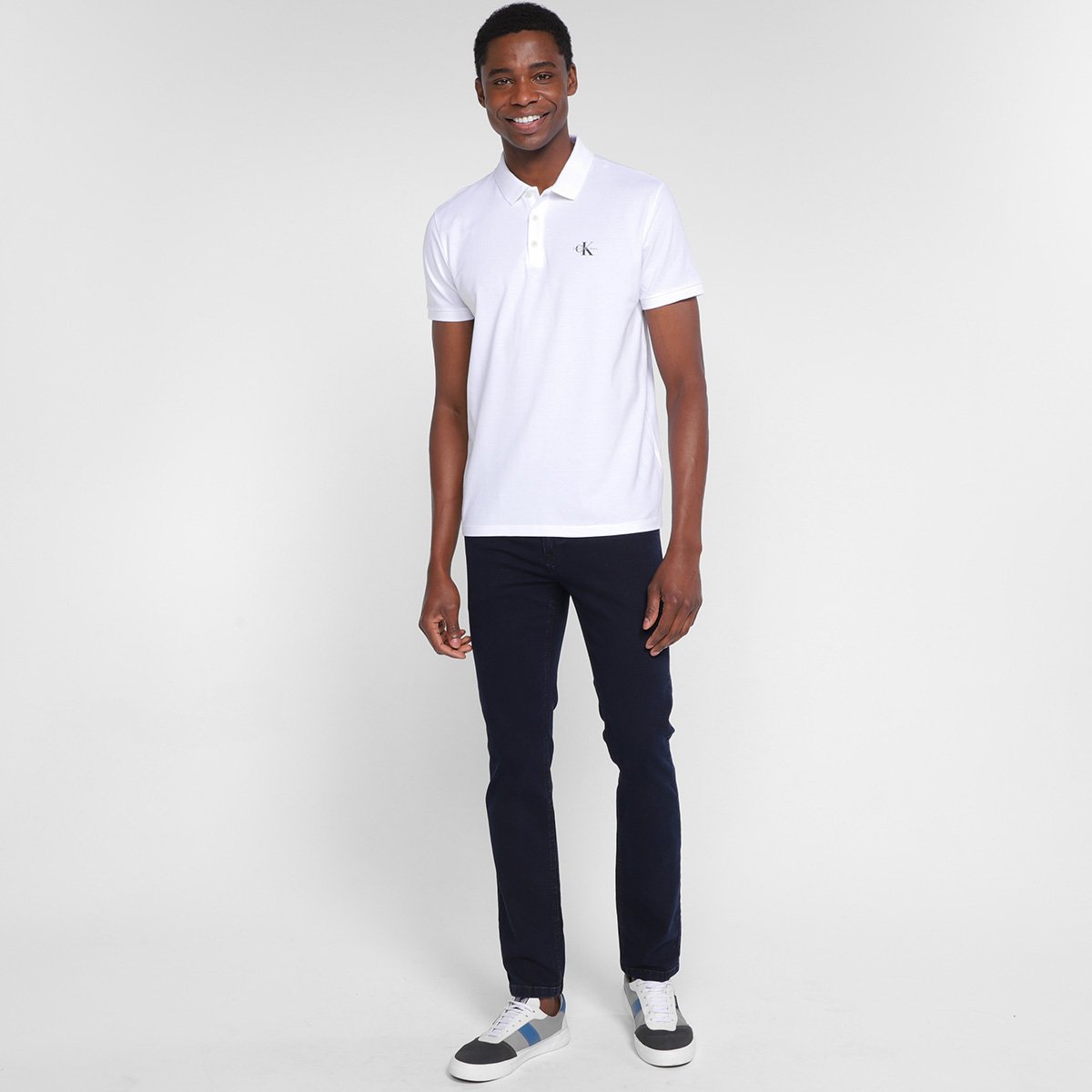 Camisa Polo Calvin Klein Logo Masculina - Tam: GG - 3