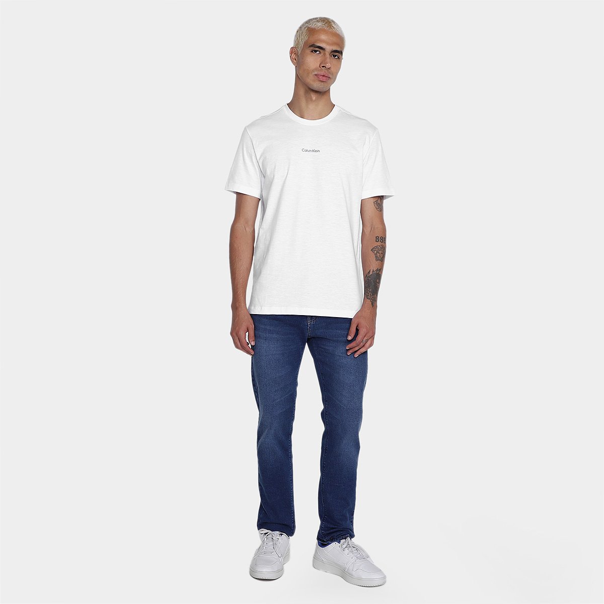 Camiseta Calvin Klein Logo Masculina - Tam: GG - 3