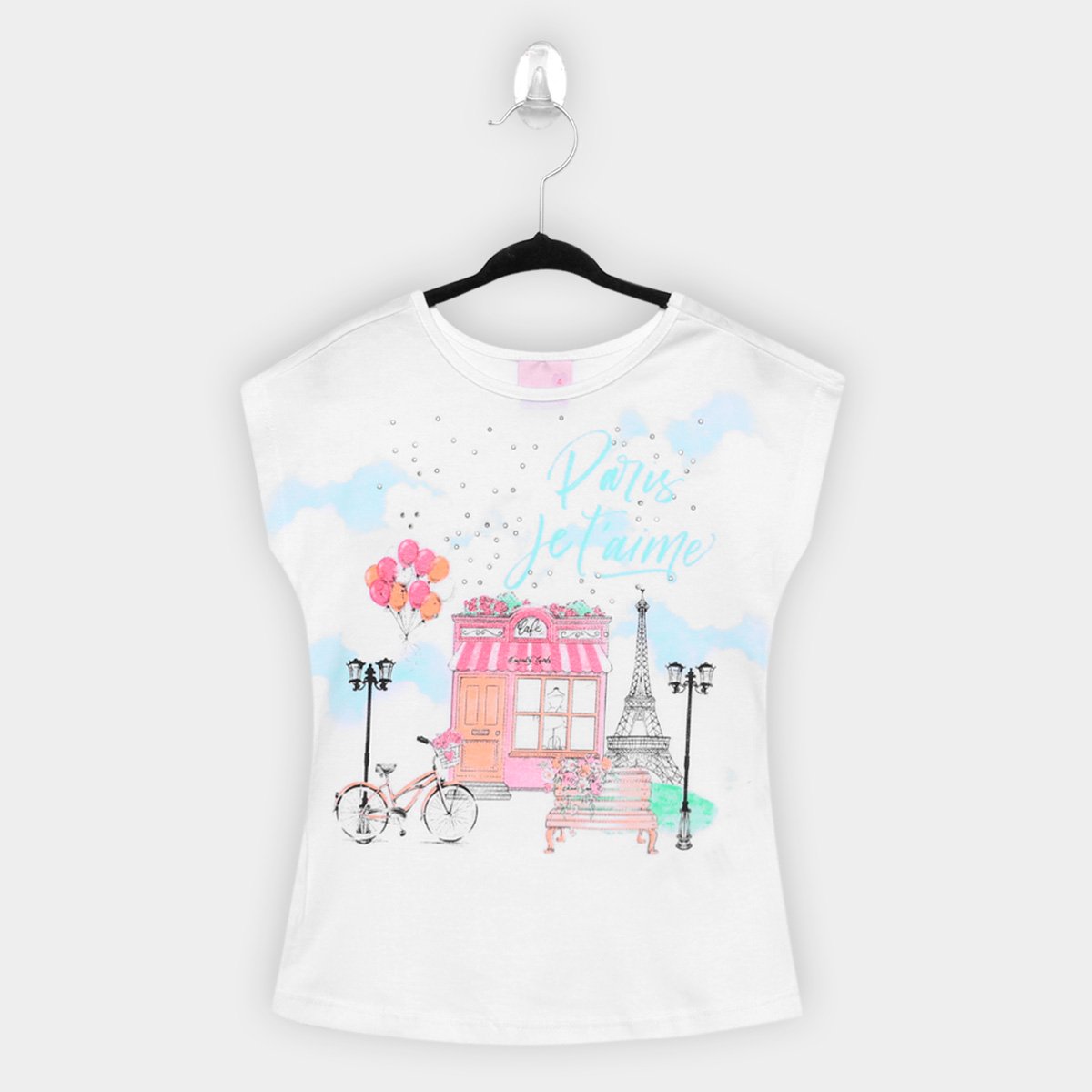 Blusa Infantil Quimby Strass Feminina