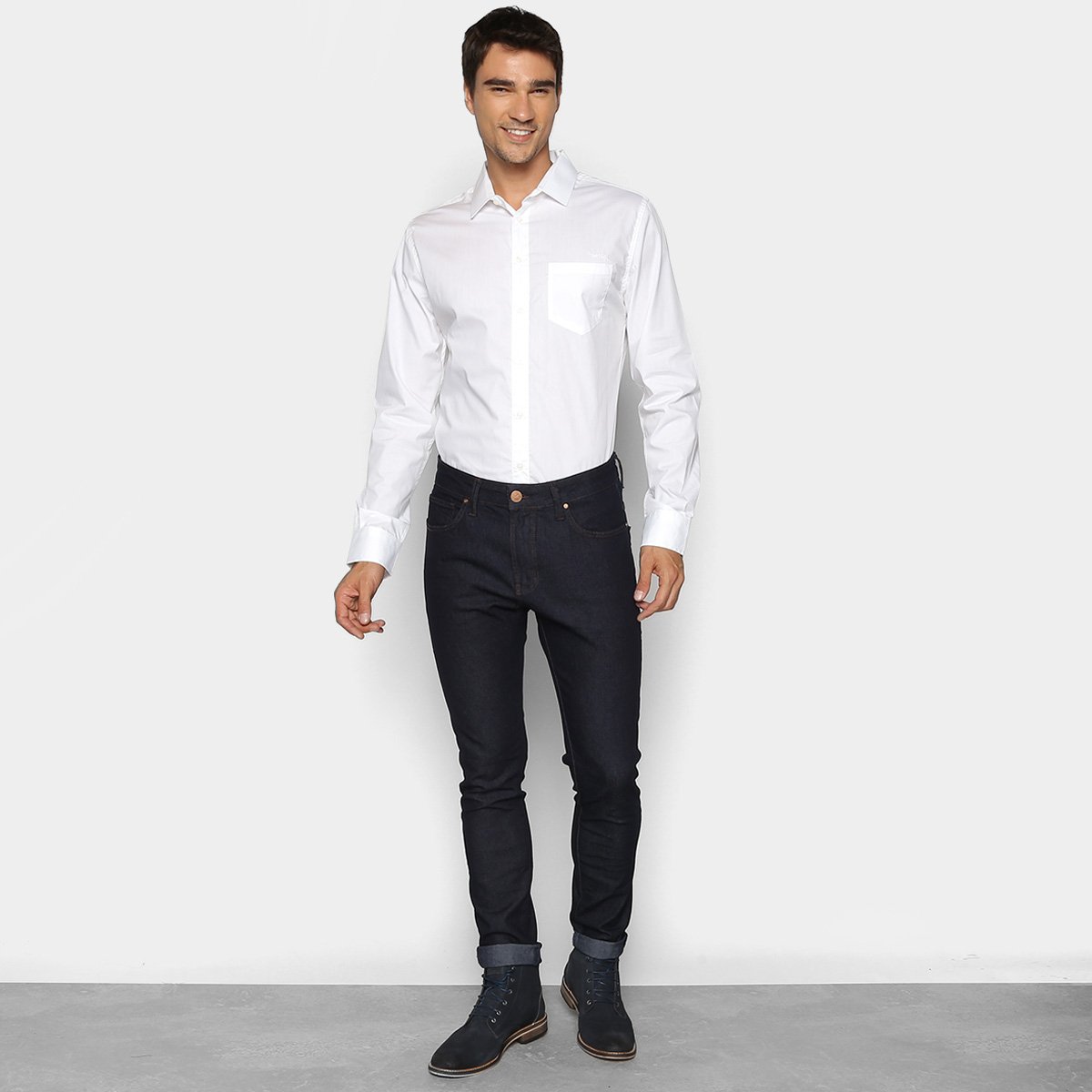 Camisa Slim Manga Longa Colcci Básica Masculina - Tam: P - 2