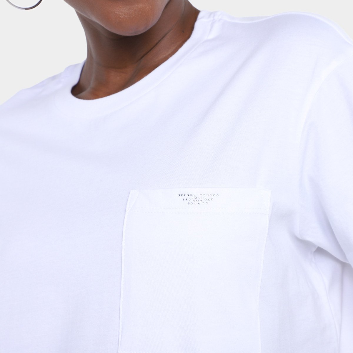 Camiseta Cropped Ellus Pocket Hotfix Feminina - Tam: G - 2