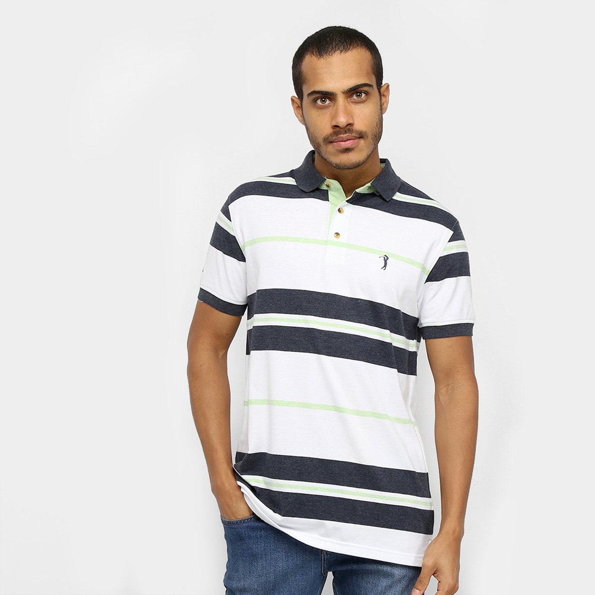 Camisa Polo Aleatory Bicolor Masculina