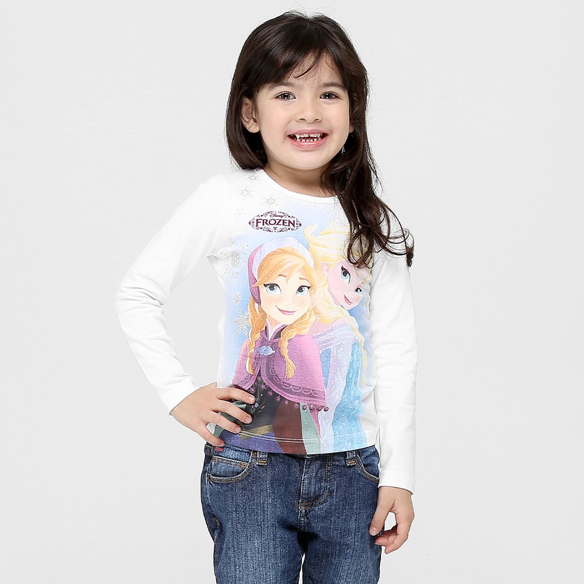 Camiseta Brandili Frozen Infantil