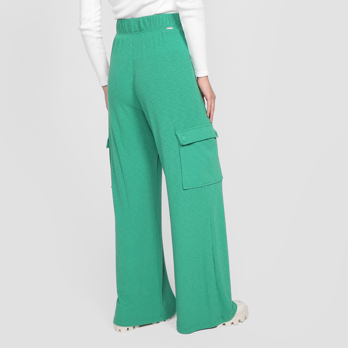 Calça Wide Leg Lança Perfume Com Bolso Cargo Feminina - Tam: M - 2