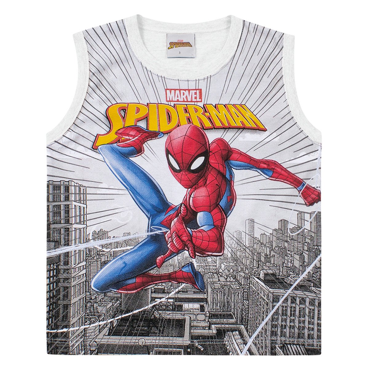 Regata Bebê Fakini Malha Spider-Man Masculina