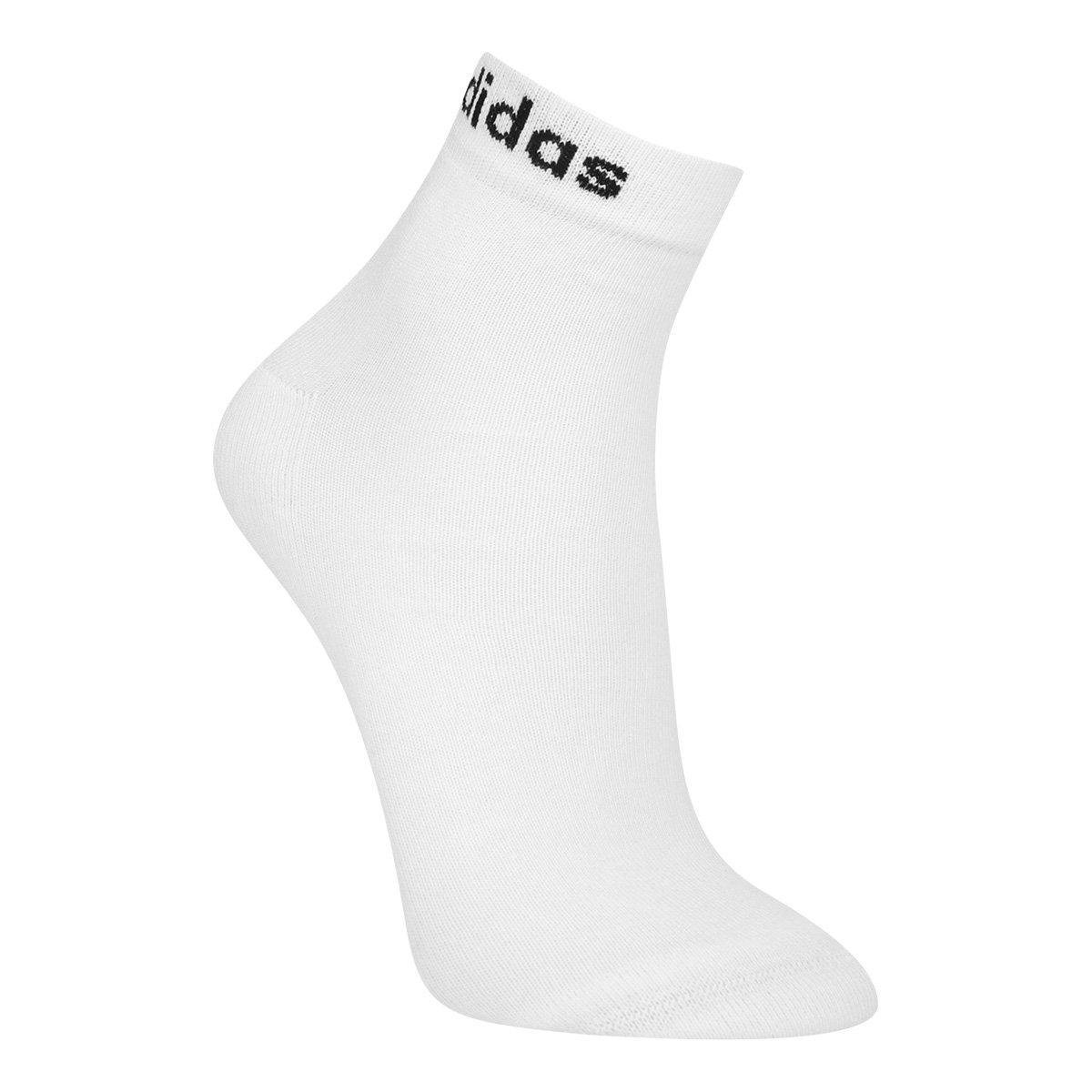 Kit Meia Adidas Cano Baixo Logo Linear c/ 3 Pares - Tam: 41/43 - 1
