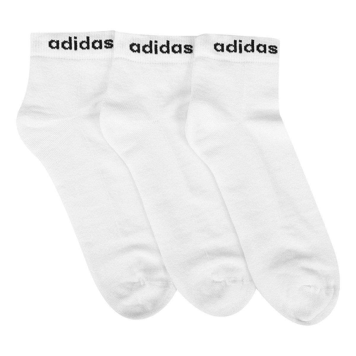 Kit Meia Adidas Cano Baixo Logo Linear c/ 3 Pares - Tam: 41/43 - 2