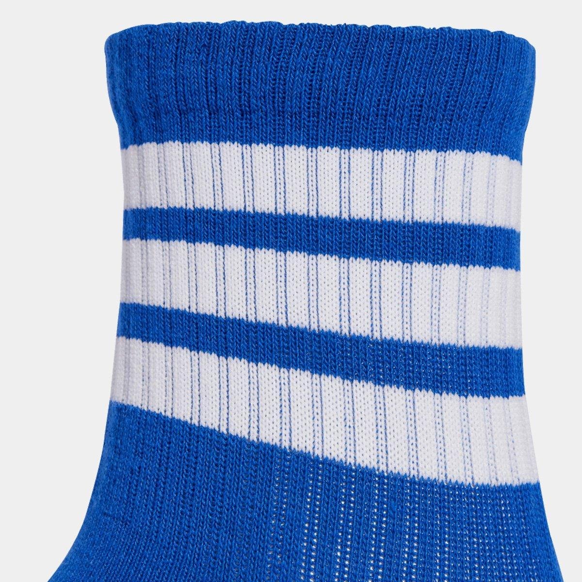 Kit Meia Infantil Adidas Crew Com 3 Pares - Tam: P - 1