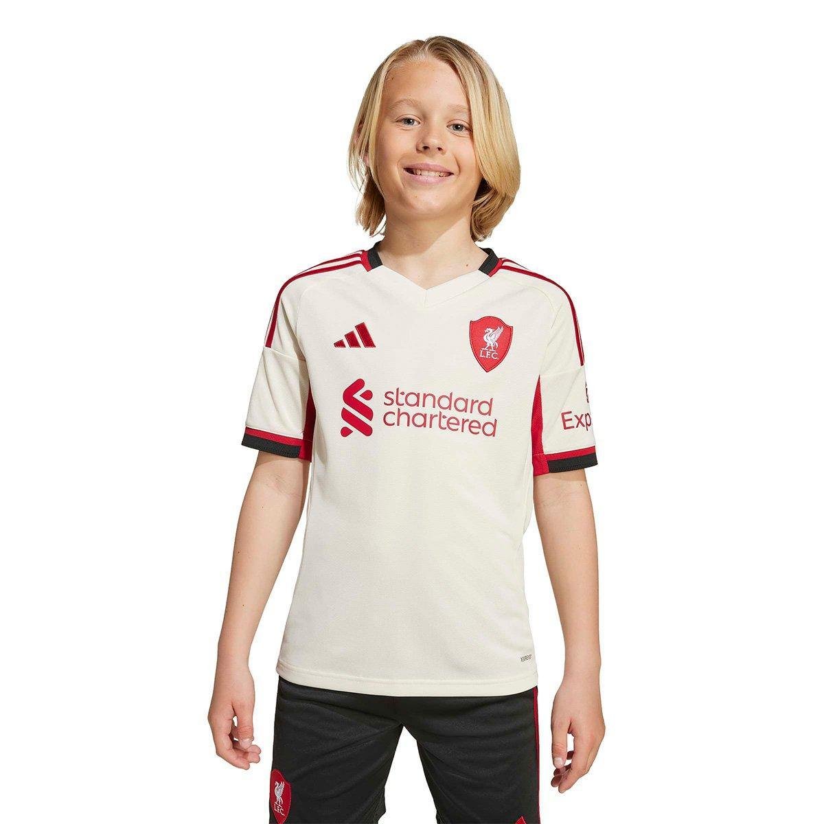 Camisa Infantil Away Liverpool 25/26 s/n Torcedor Adidas - Tam: 7/8A - 2