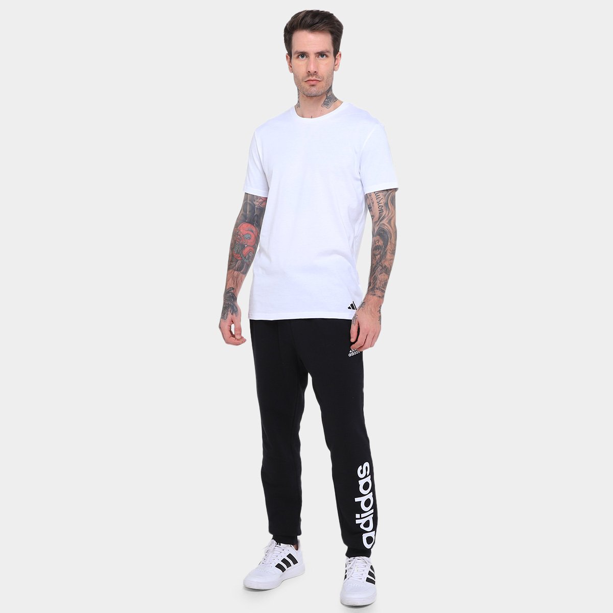 Kit Camiseta Adidas Gola V 3 Peças Masculino - Tam: P - 3