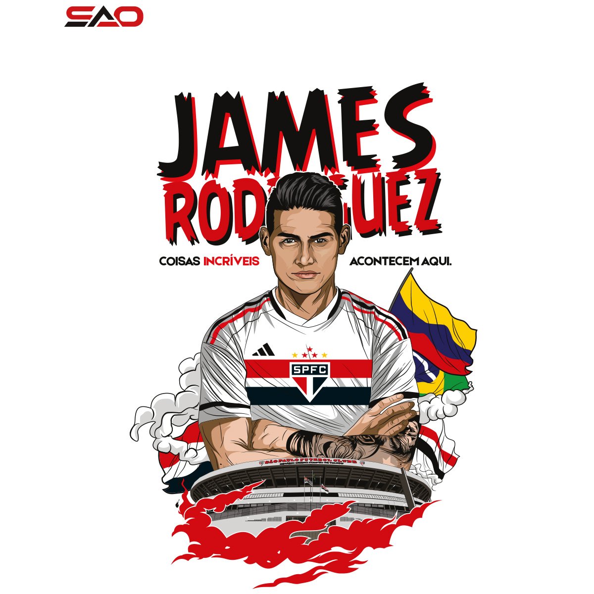 Camisa São Paulo Juvenil 23/24 s/n° James Rodríguez Torcedor Masculina - Tam: 10A - 1