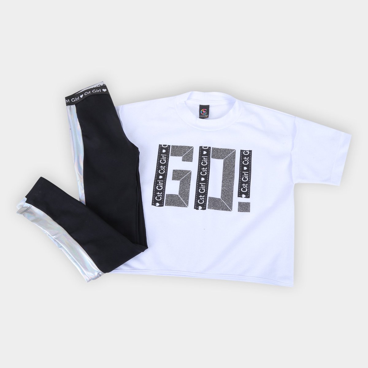 Conjunto Infantil Costão Blusão Go+Legging C/Recorte Feminina