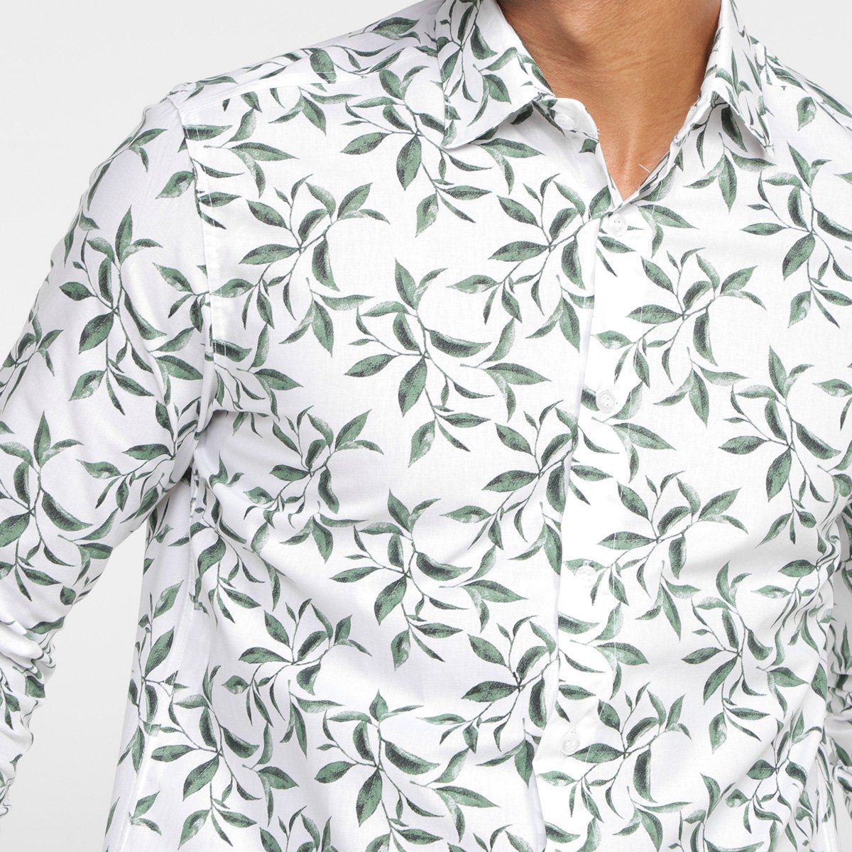 Camisa Manga Longa Milano Tricoline Estampada Masculina - Tam: P - 2