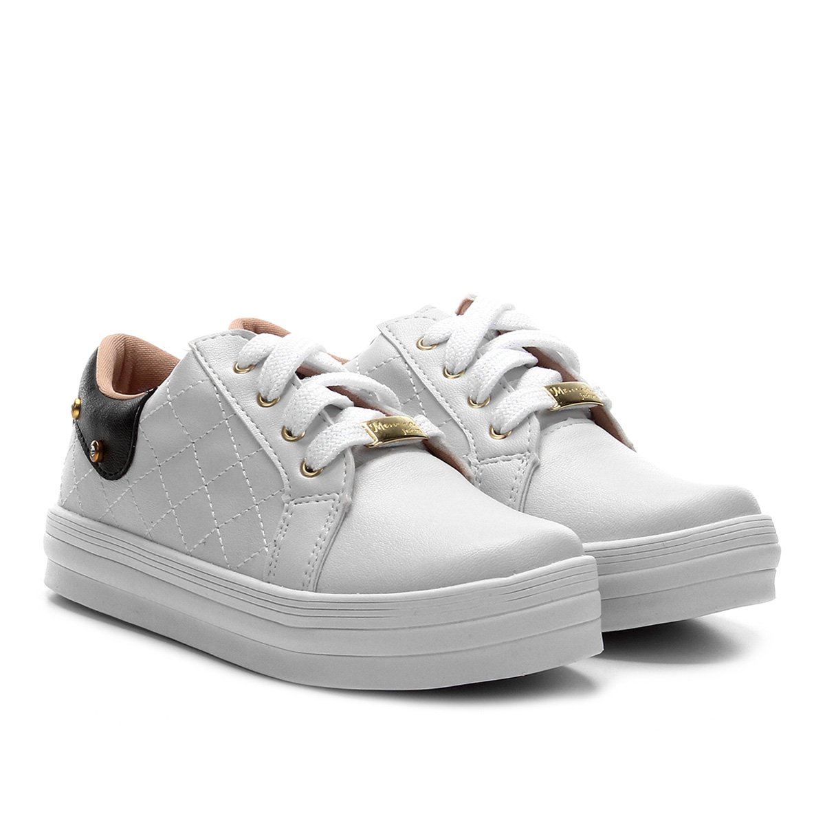 Tênis Infantil Menina Fashion Matelassê Strass Feminino