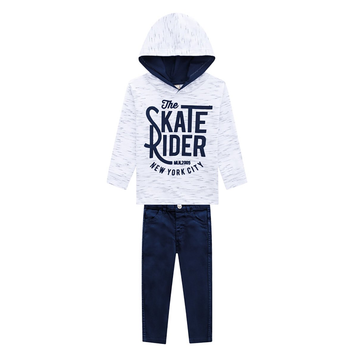 Conjunto Infantil Milon Camiseta Manga Longa Jet E Calça Sarja Masculino